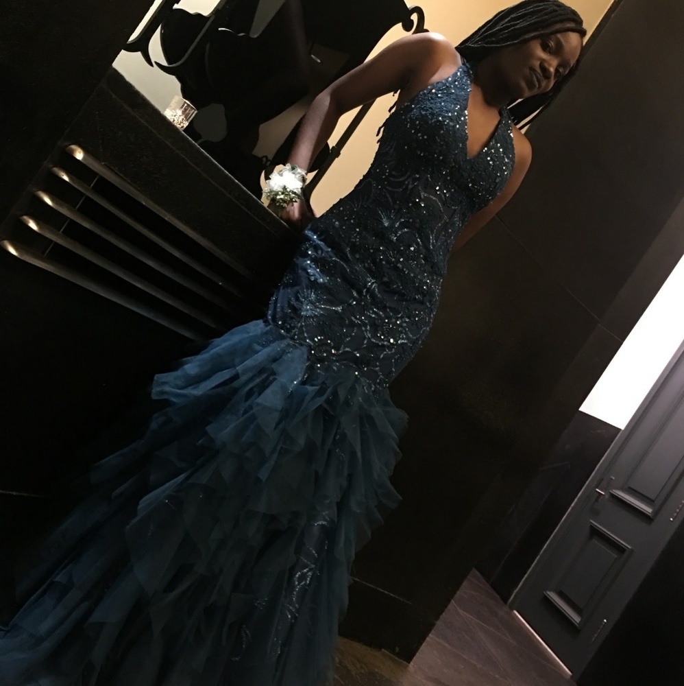 Jovani Navy Blue Prom Dress